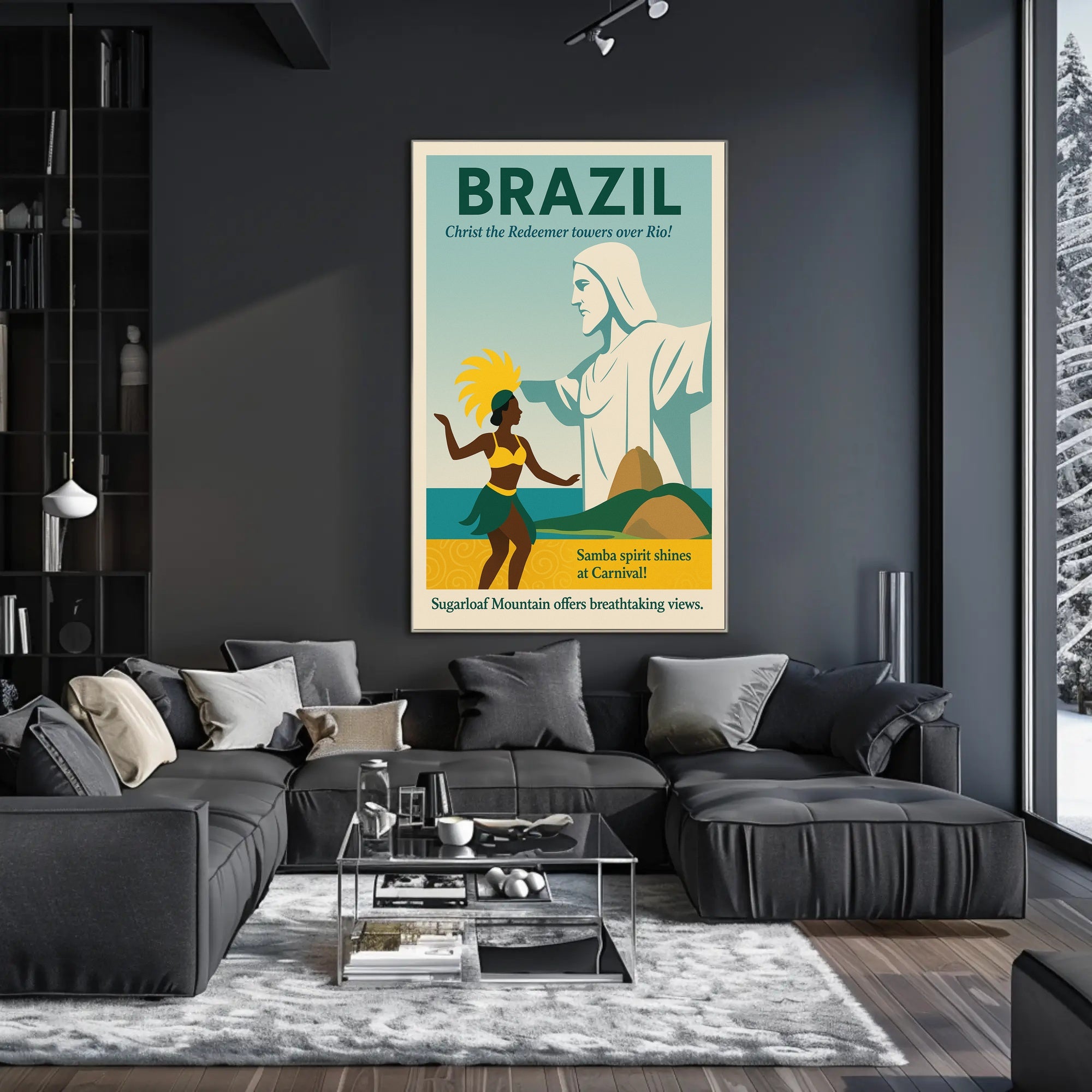 Discover Brazil Vintage Travel Poster Wall Art PosterGoat