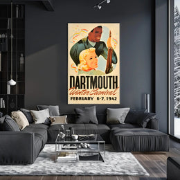Dartmouth 1942 Vintage Winter Carnival Sports Poster PosterGoat