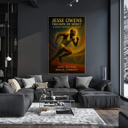 Jesse Owens Vintage Olympic Triumph Poster Art