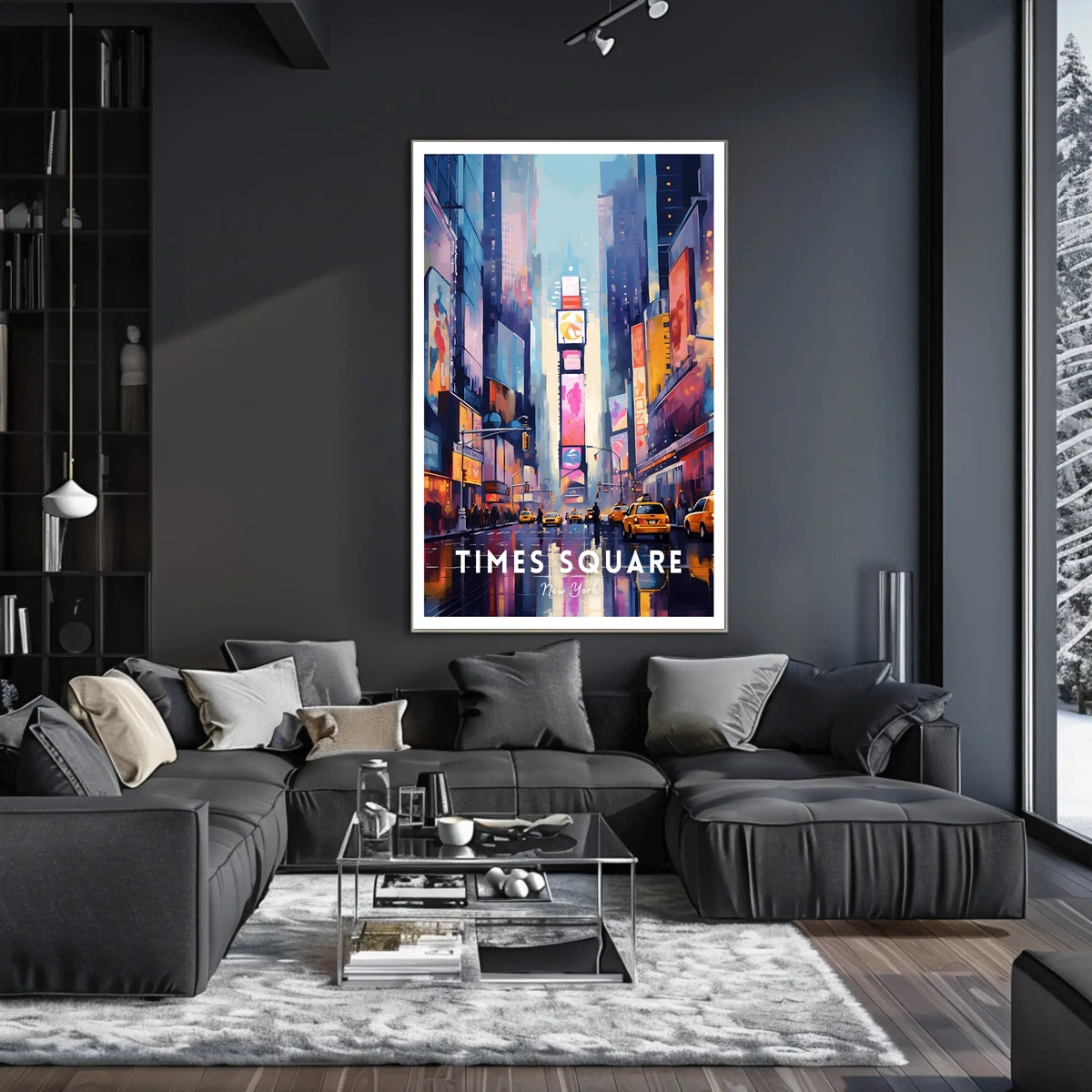 Times Square Nightlife Cityscape Poster Modern Wall Art