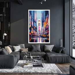 Times Square Nightlife Cityscape Poster Modern Wall Art