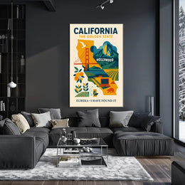California Icons and Industry: Vintage Travel Poster