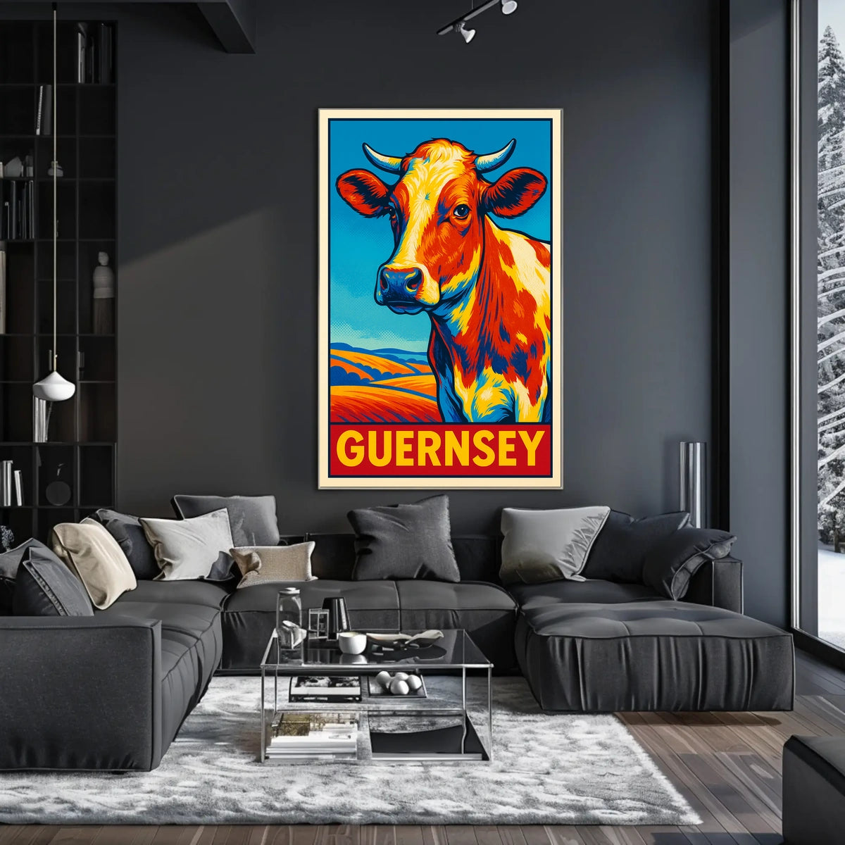 Guernsey Cow Art Poster