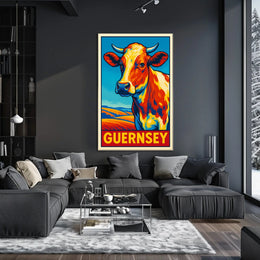 Guernsey Cow Art Poster