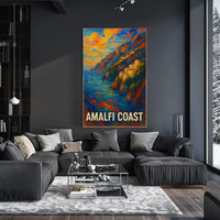 Amalfi Coast Poster Wall Art Scenic Seaside Premium Print