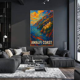 Amalfi Coast Poster Wall Art Scenic Seaside Premium Print