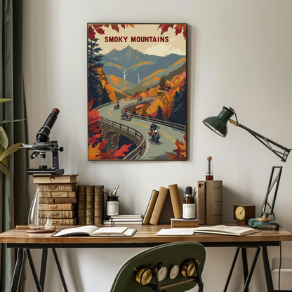 Vintage Travel Poster - Smoky Mountains Autumn