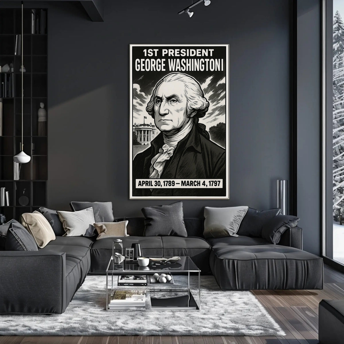 George Washington Portrait Artwork Archive Display Gallery Poster
