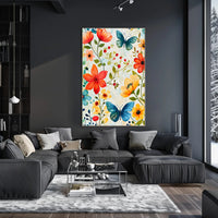 Vibrant Floral Garden: Watercolor Art Poster for Homes