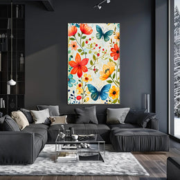 Vibrant Floral Garden: Watercolor Art Poster for Homes