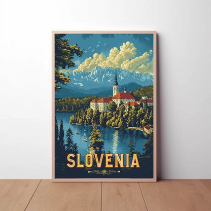 Lake Bled Slovenia Viewpoint Travel Poster