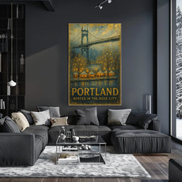 Portland Winter In The Rose City Poster