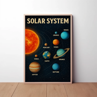 Solar System Astronomy Planets Orbit Sun Poster Poster