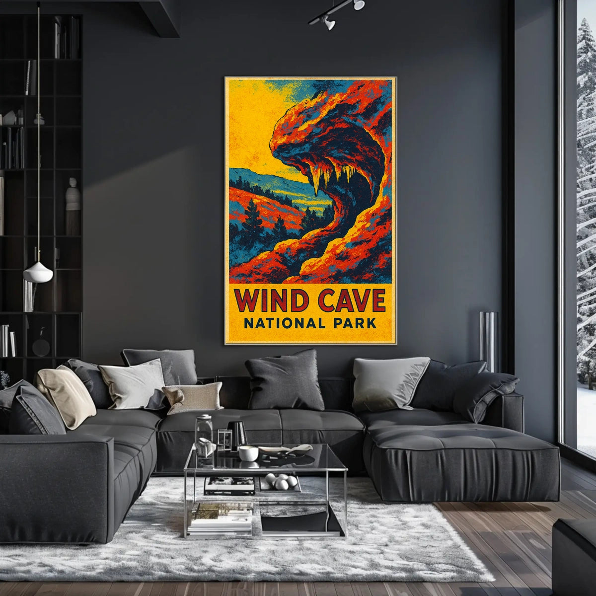 Wind Cave National Park Adventure Vintage Explorer Poster