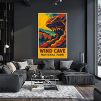 Wind Cave National Park Adventure Vintage Explorer Poster