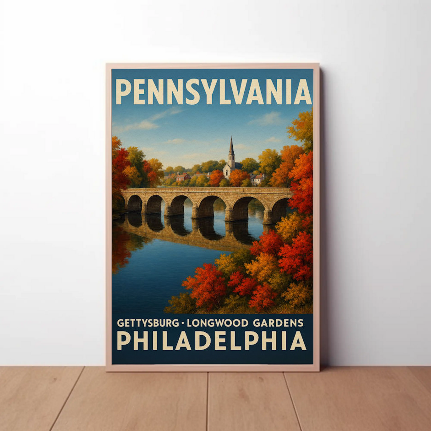 Pennsylvania Gettysburg Longwood Gardens Travel Poster