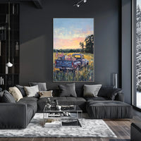 Classic Nostalgic Vintage Pickup Truck Decor Poster