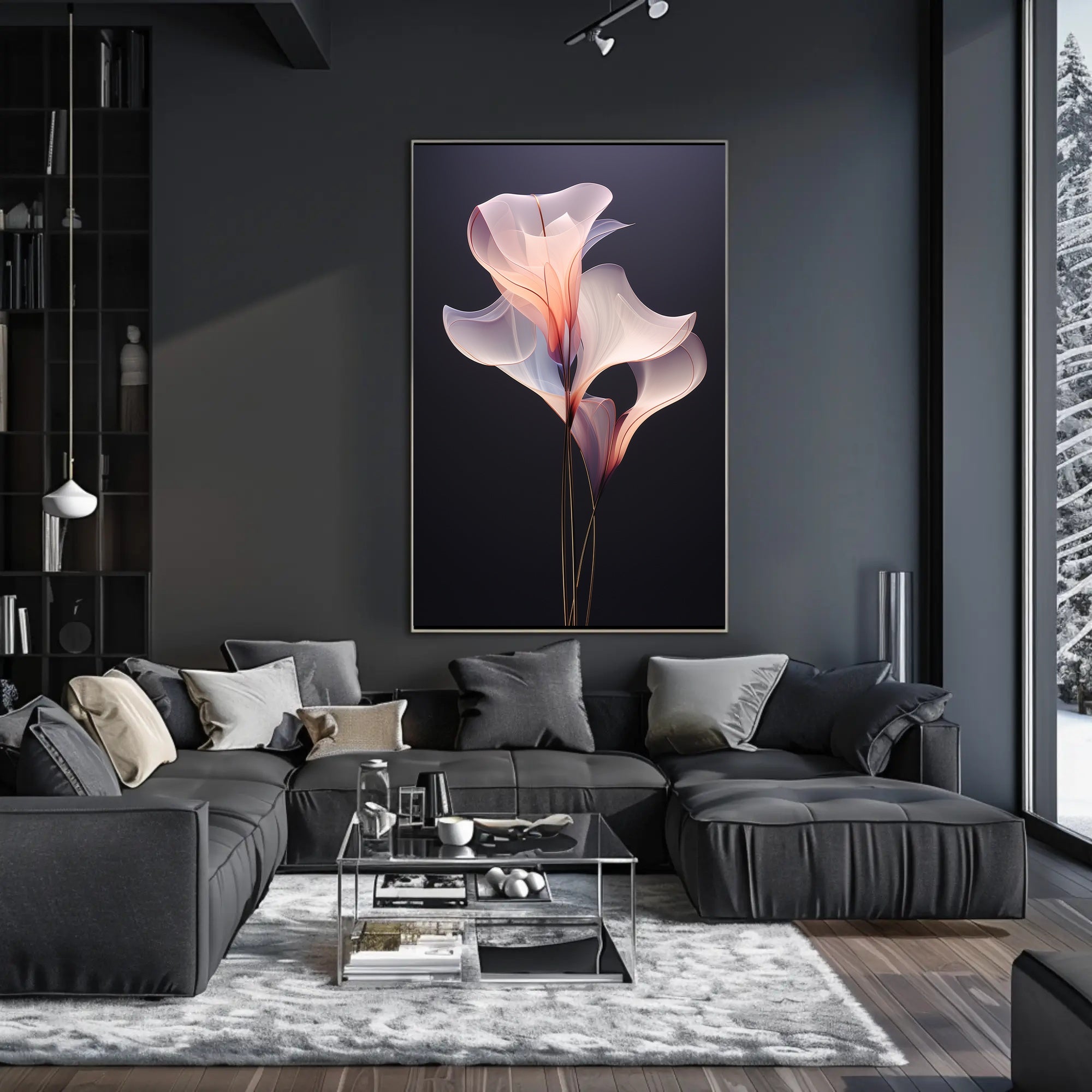 Elegant Floral Abstract Art with Harmonious Color Poster