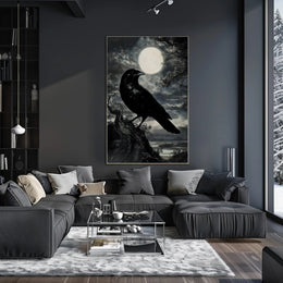 Mystical Crow in Moonlight Animal Poster PosterGoat