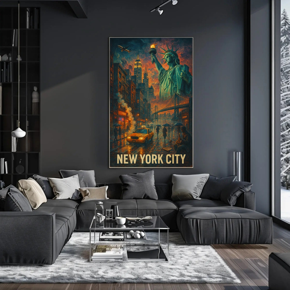 New York City Urban Nightscape Poster