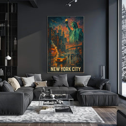 New York City Urban Nightscape Poster