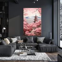 Serene Japanese Landscape with Blossoms Cultural Heritage Poster