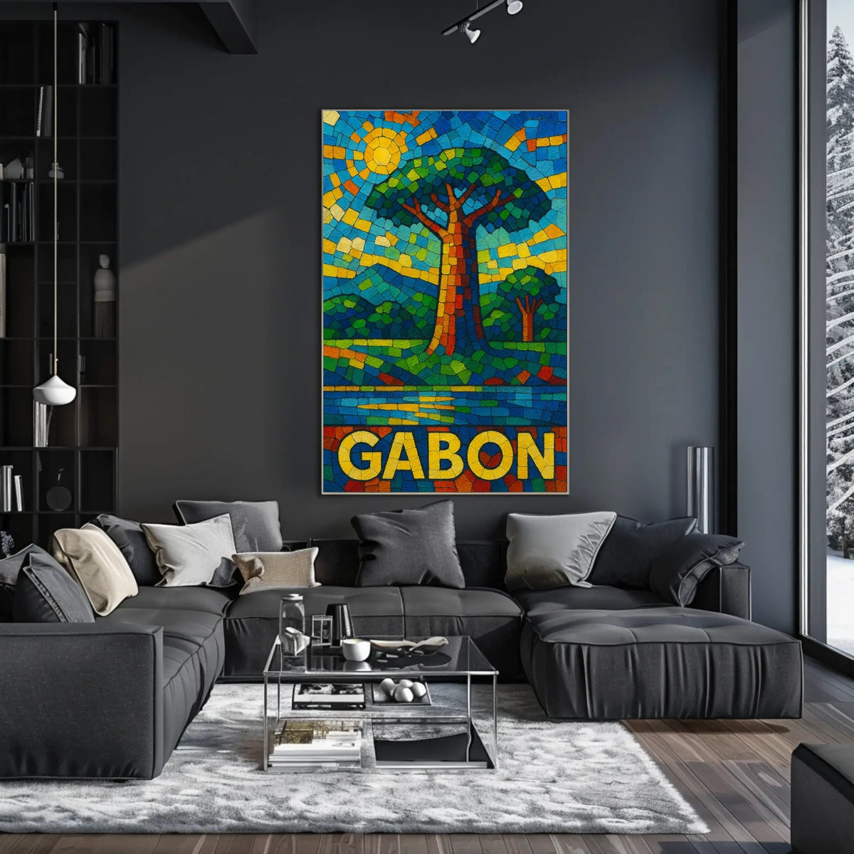 Gabon Mosaic Art Poster