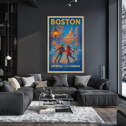 Boston Snowfall On The Common Poster