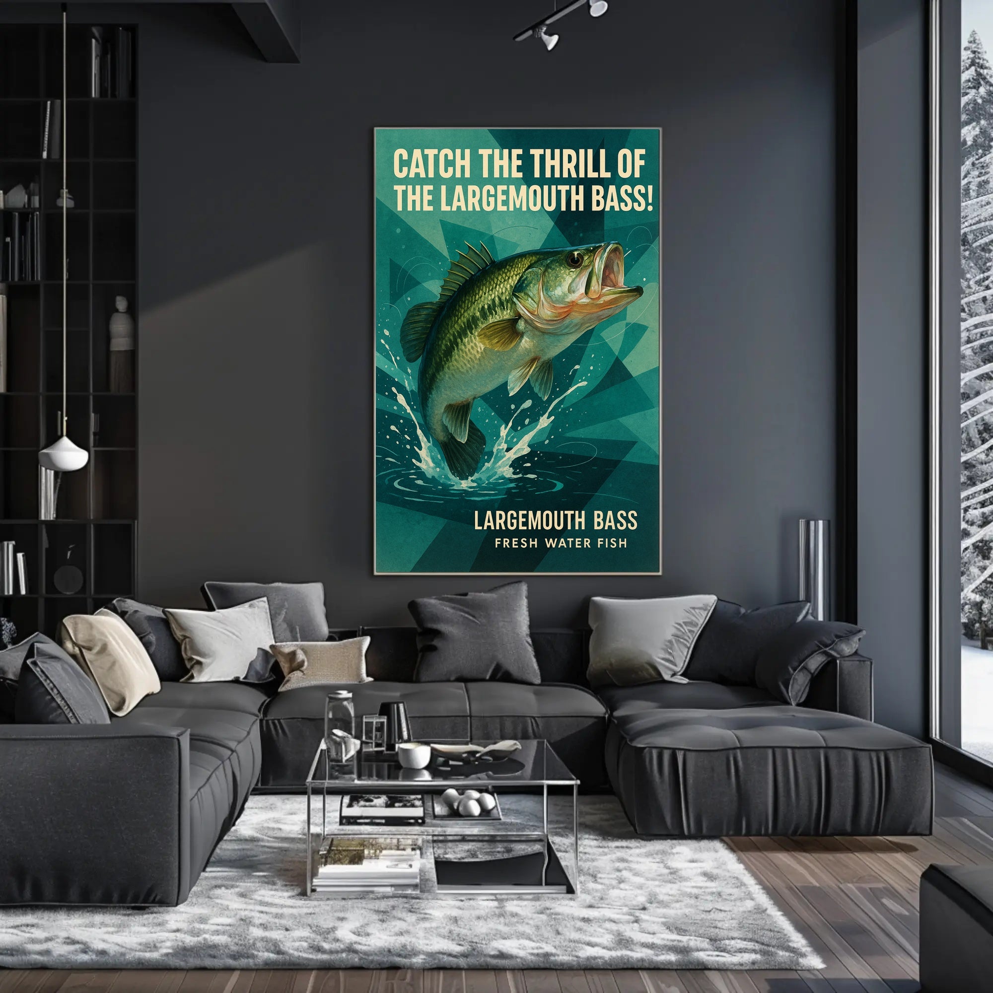 Largemouth Bass Adventure Vintage Fishing Sports Poster