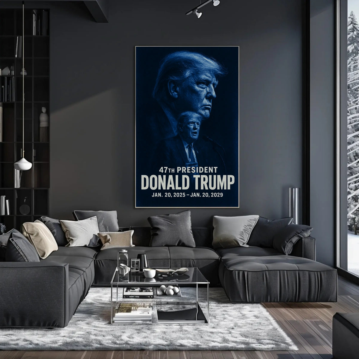 Donald Trump Resolute Leadership Monochrome Portrait Photography Realism Patriotism Poster