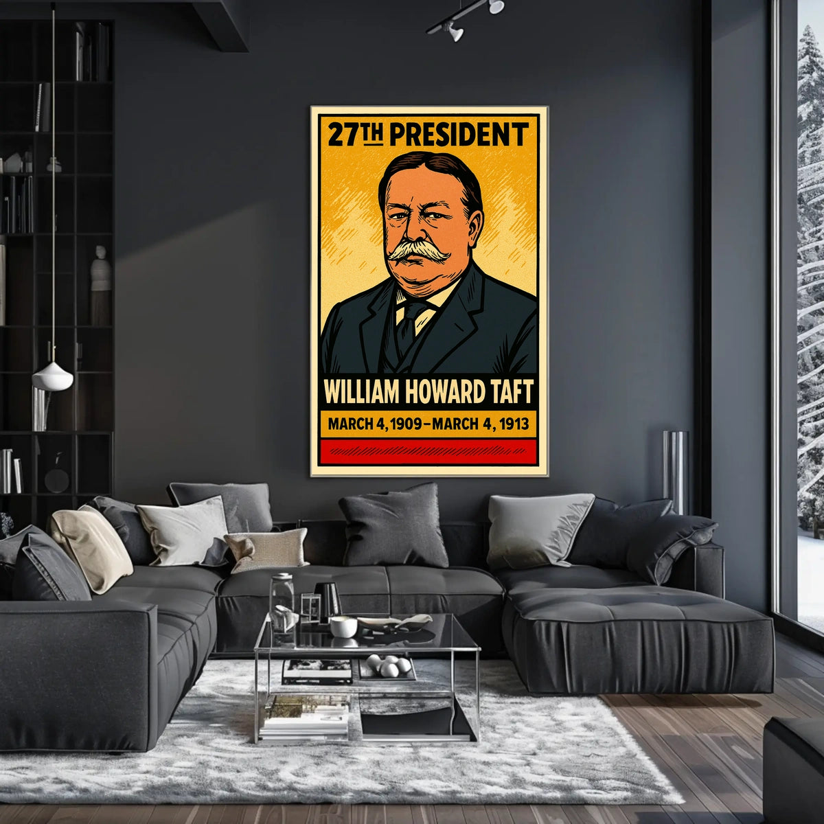 William Howard Taft 27th President of the United States Inked Comic Style Poster