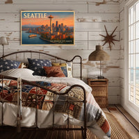Welcome to Seattle Travel Poster Art Print