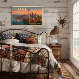 Welcome to Seattle Travel Poster Art Print