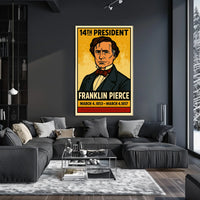 Franklin Pierce 14th President of the United States Inked Comic Style Poster