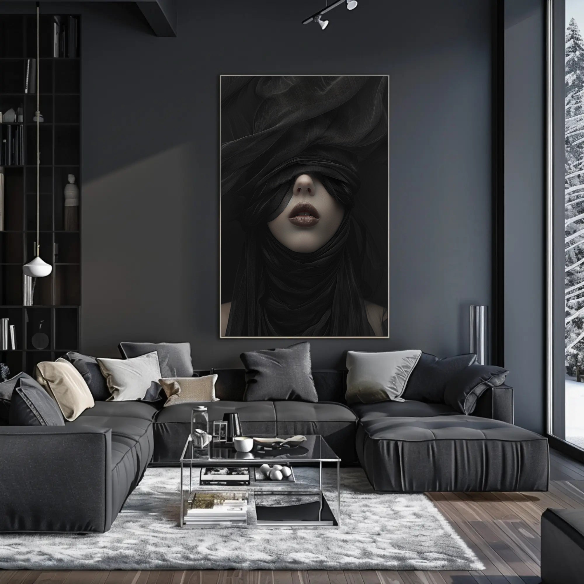 Elegant Figure in Drapery: Abstract or Artistic Poster PosterGoat