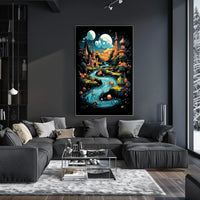 Whimsical Landscape Fantasy Realm Art Poster