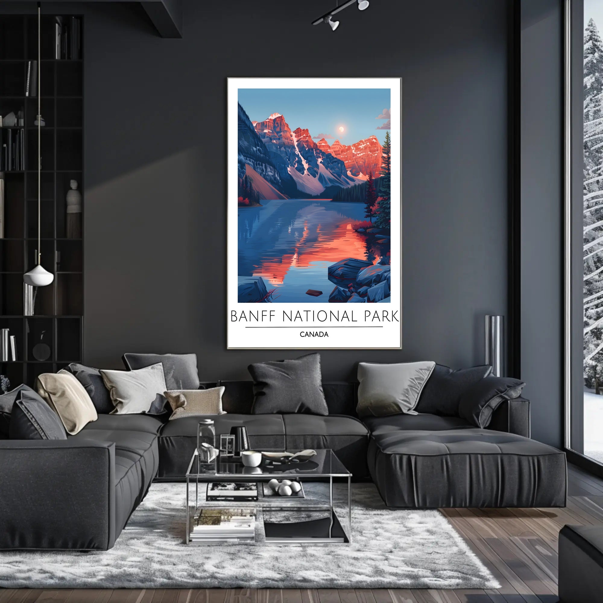 Banff National Park Reflection Travel Poster