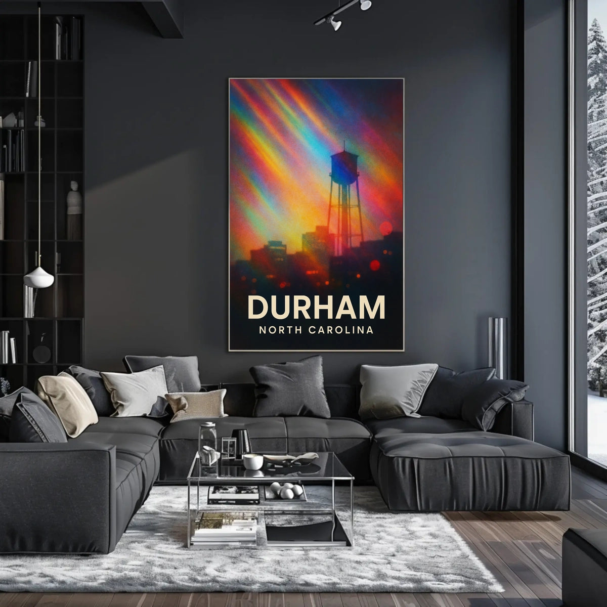 Durham Skyline Vibrant Digital Painting Poster