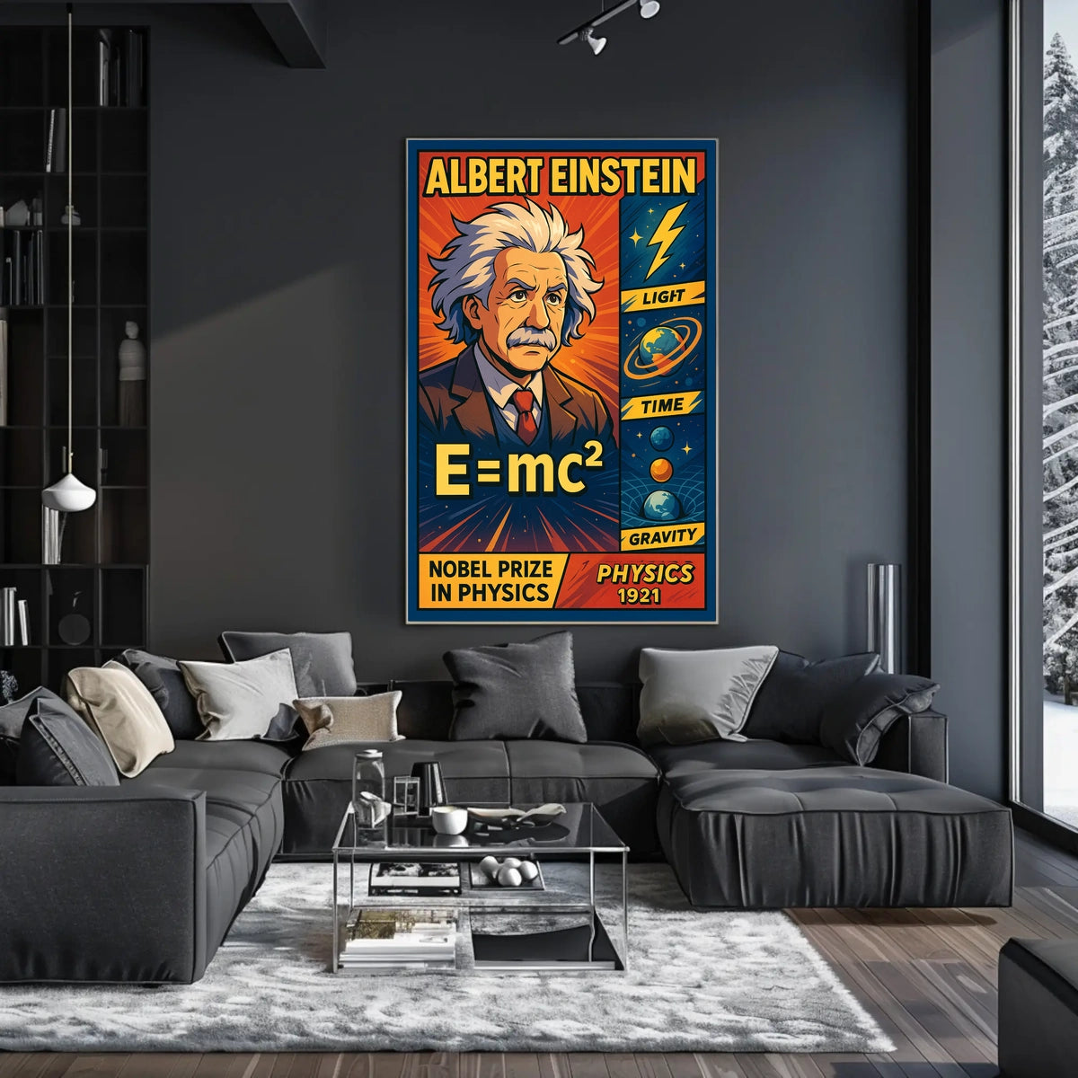 Einstein Nobel Prize 1921 Portrait Vintage Science Poster