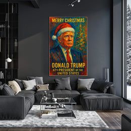 Donald Trump Santa Hat Christmas Political Poster