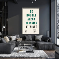 Pedestrian Safety Awareness: Mid-20th Century USA Propaganda Poster PosterGoat