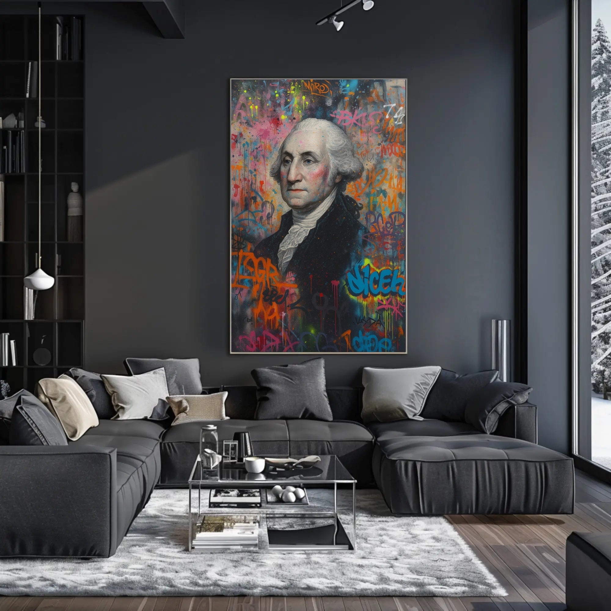 George Washington Graffiti Style Portrait Poster