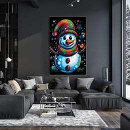 Whimsical Snowman Christmas Wonderland Artistic Poster