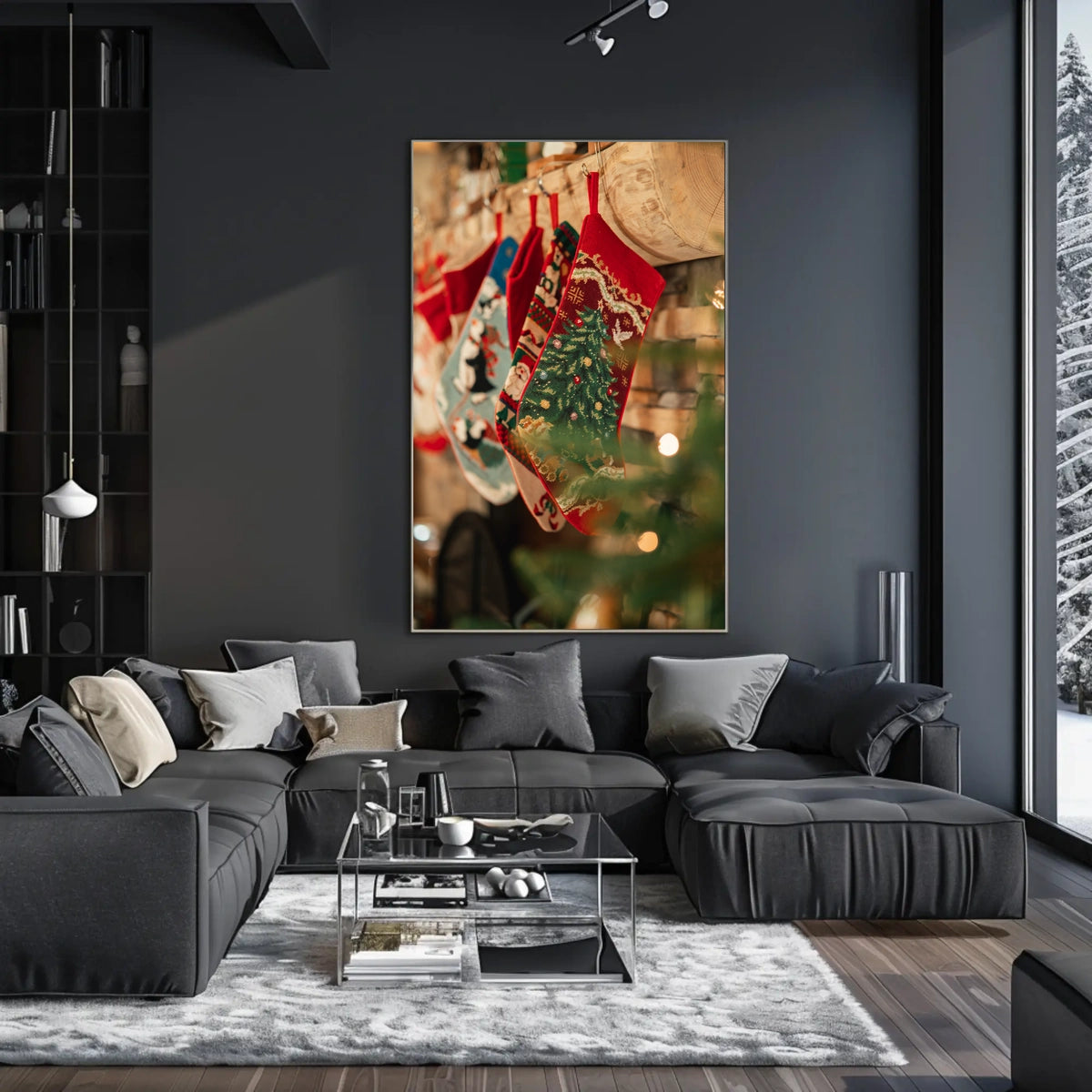 Festive Christmas Stockings Poster