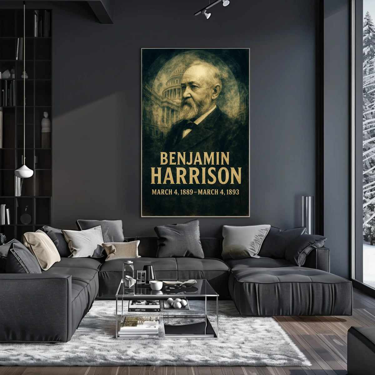 Benjamin Harrison 23rd President of the United States Double Exposure Poster