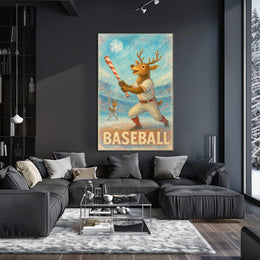 Winter Baseball Fun Poster
