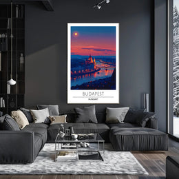 Budapest Twilight Serenity Urban or Cityscape Poster