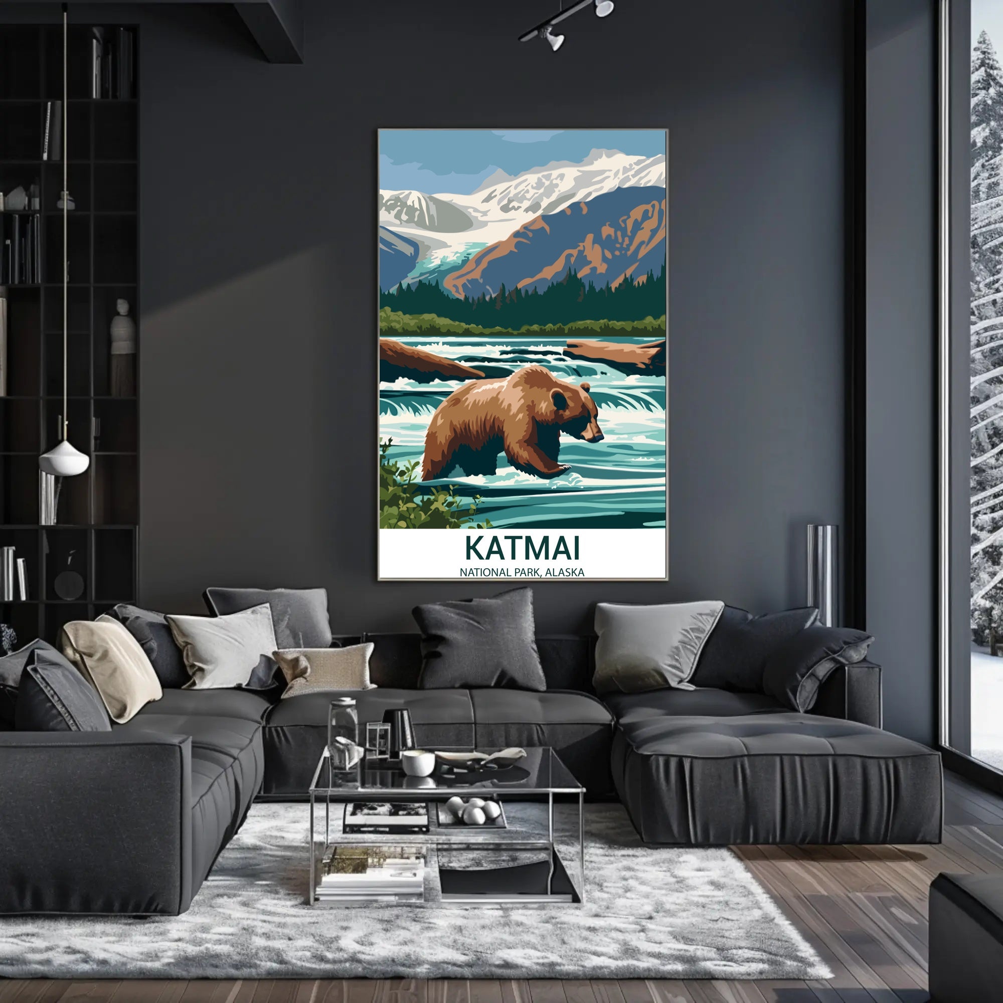 Katmai National Park Vintage Travel Poster