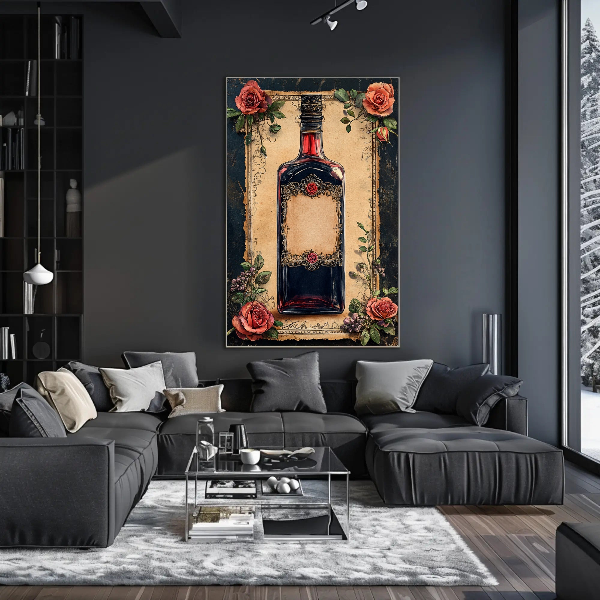 Vintage Elegance Rose-Embellished Poster