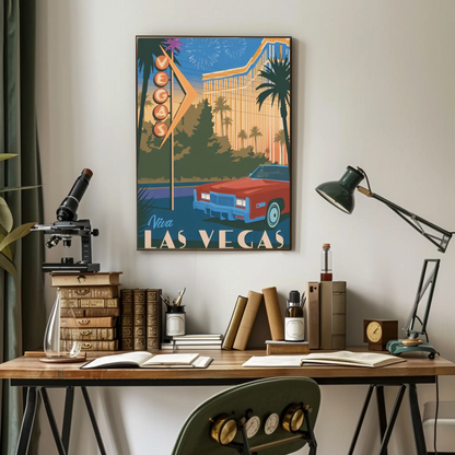 Las Vegas Vintage Poster Viva Nightlife